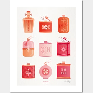 flasks pink Posters and Art